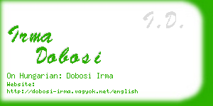 irma dobosi business card